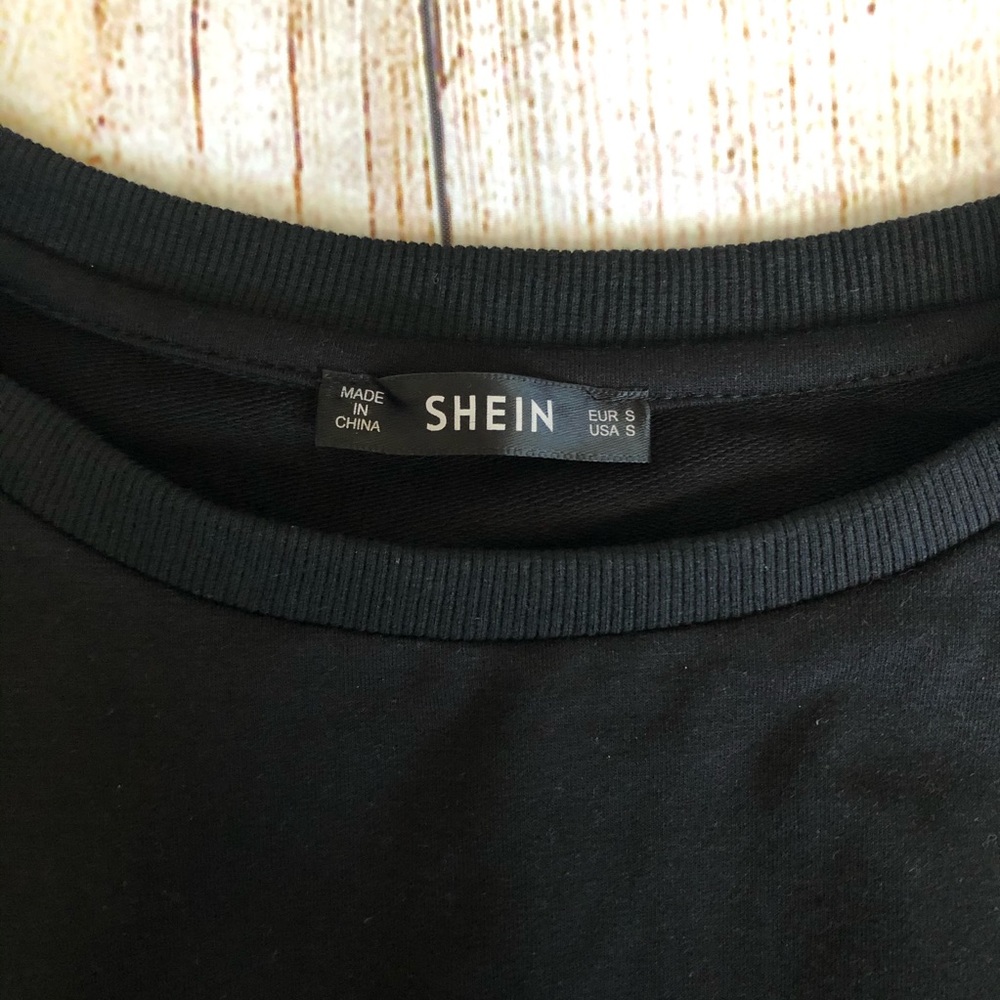 NWOT Shein pearl ballon sleeve black dress - Picture 4 of 5